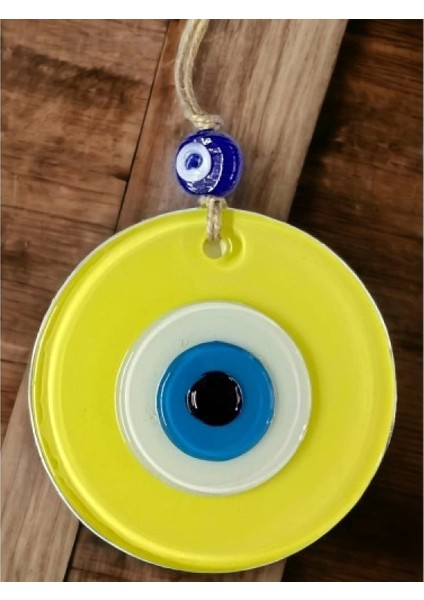 Mini Boy Sarı Nazar Boncuklu Duvar Süsü 10 cm Cam Duvar Dekoru fırsatları