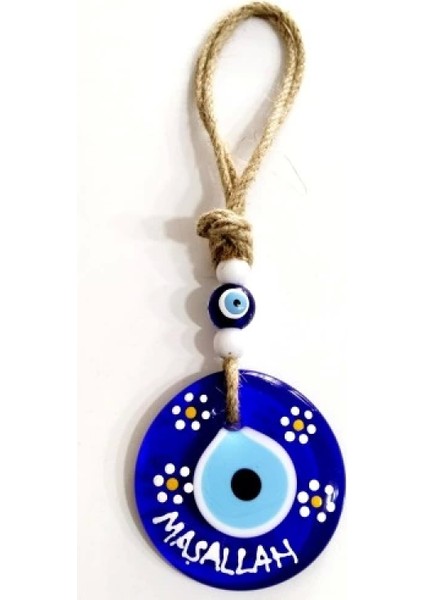 Maşallah Yazılı Papatya Desenli Nazar Boncuklu El Boyaması Duvar Süsü fiyatları