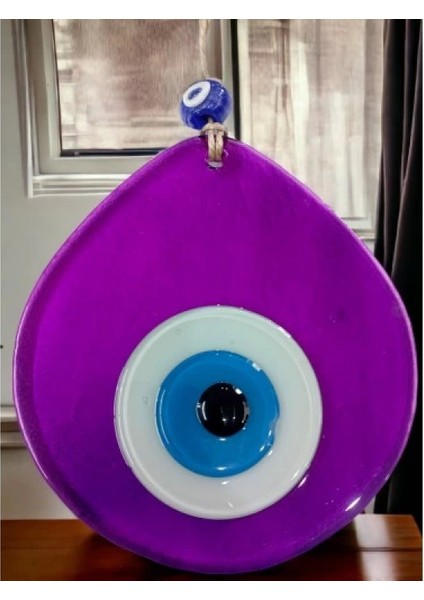 Mavi Nazar Boncuklu Şeffaf Mor Renk Nazar Boncuklu Damla Desen El Yapımı Duvar Süsü indirimleri