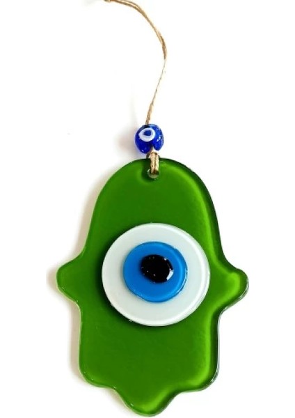 Nazar Boncuklu Çimen Yeşili Renginde Fatma Ana Bereket Eli Cam Duvar Süsü fiyatları