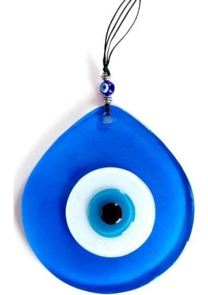 Mavi Renk Damla Model Nazar Boncuklu El Yapımı Cam Duvar Süsü Hediyelik Dekor