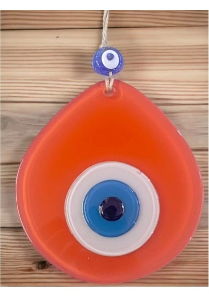 Mavi Nazar Boncuklu Turuncu Renk Nazar Boncuklu Damla Desen El Yapımı Duvar Süsü fiyatları