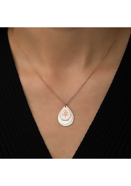​gümüş Rose Ayetel Kürsi, Nazar Ayeti ve Allah Yazılı Bayan Kolye modelleri