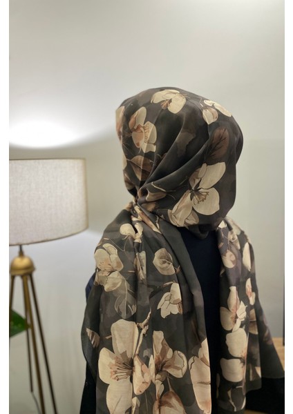 Rose Pamuk Ipek Şal Füme