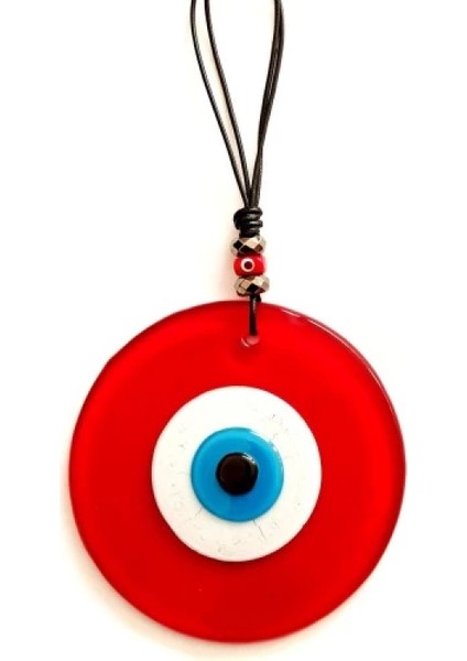 Nazar Boncuklu Deri Ipli Tasarım Harikası Kırmızı Cam Duvar Süsü fiyatları