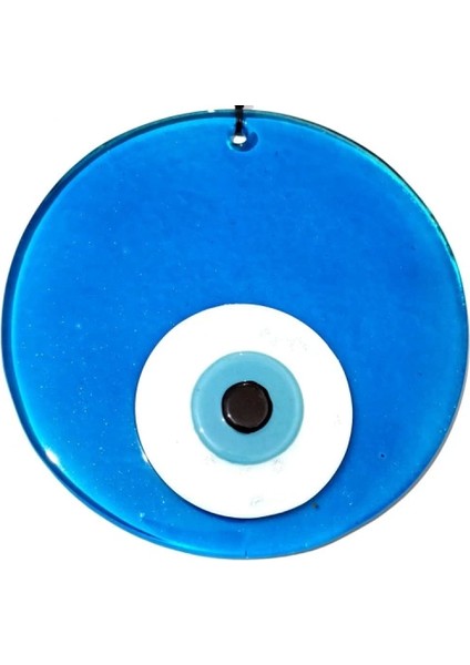 Mavi Renk 16 Santimetre El Yapımı Cam Nazar Boncuğu Duvar Süsü fiyatları