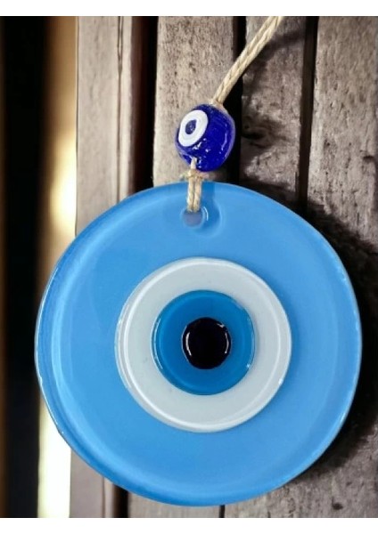 Mini Boy Bebe Mavisi Nazar Boncuklu Duvar Süsü 10 cm Cam Duvar Dekoru fırsatları