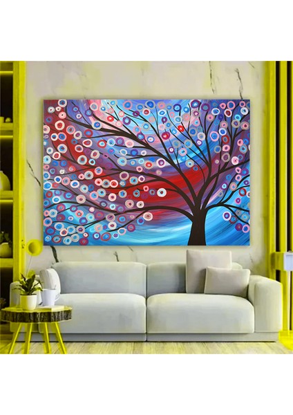 Yağlıboya Renkli Ağaç Kanvas Tablosu modelleri