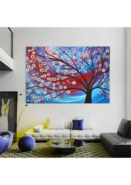 Yağlıboya Renkli Ağaç Kanvas Tablosu fırsatları
