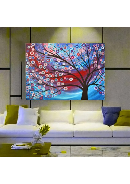 Yağlıboya Renkli Ağaç Kanvas Tablosu indirimleri