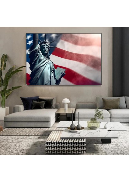 Özgürlük Heykeli Kanvas Sanatı; Abd Kanvas Tablosu; Amerikan Bayrağı Resmi modelleri