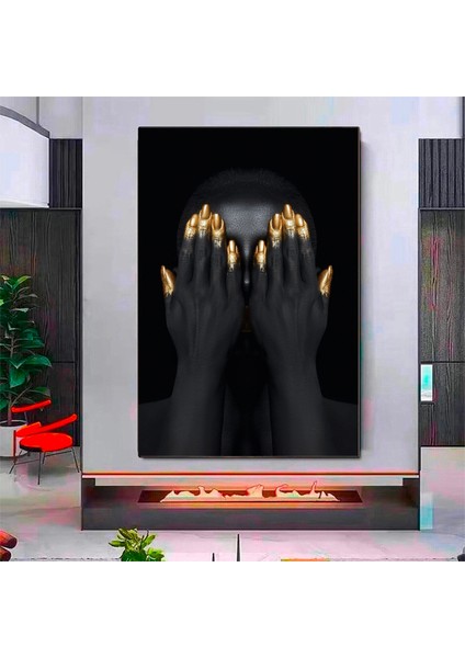 Modern Afrikalı Kadın Kanvas Tablosu; Duvar Sanatı Poster; Oturma Odası Dekoru; Afrikalı Kadın Baskı