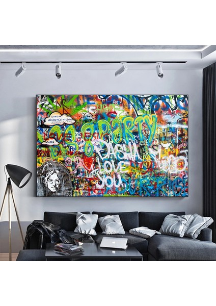 Banksy Tarzı Graffiti Duvar Sanatı, Banksy Sokak Sanatı, Graffiti Kanvas fiyatları