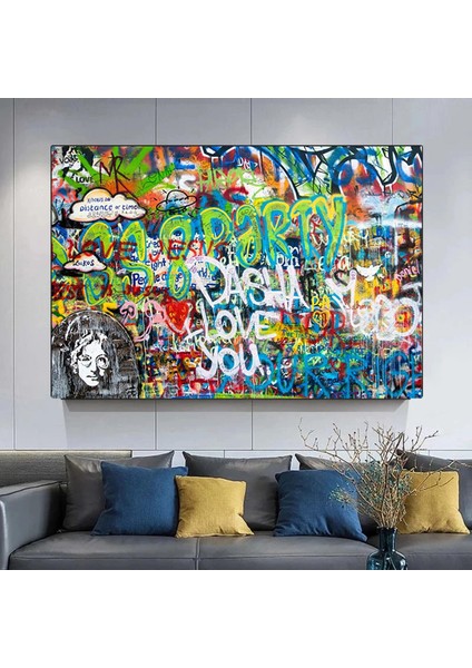 Banksy Tarzı Graffiti Duvar Sanatı, Banksy Sokak Sanatı, Graffiti Kanvas modelleri