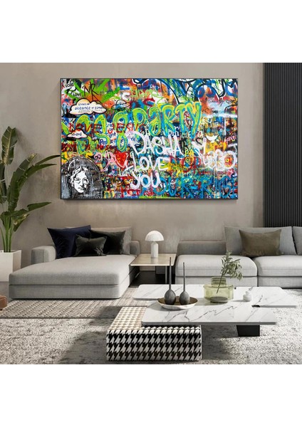 Banksy Tarzı Graffiti Duvar Sanatı, Banksy Sokak Sanatı, Graffiti Kanvas fırsatları