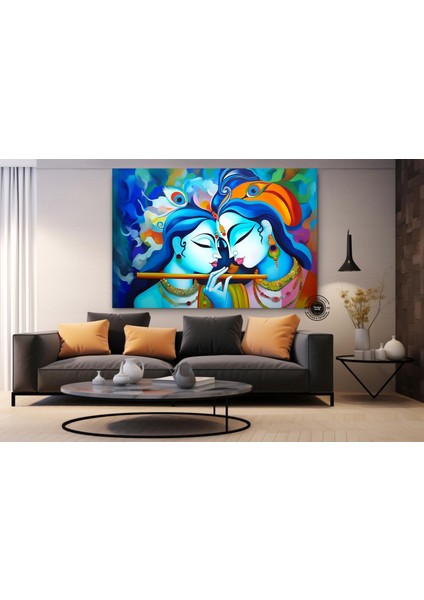 Radha Krishna Kanvas Tablosu; Geleneksel Hint Reprodüksiyonu; Krishna ve Radha Duvar Dekoru; Hintli modelleri