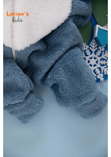 Welsoft Lacivert Tavşan Unisex Yumuşak Peluş Fermuarlı Bebek Tulumu - 3 Yaş fırsatları