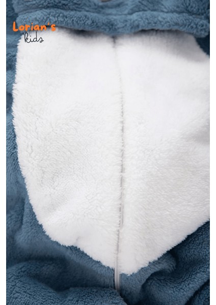 Welsoft Lacivert Tavşan Unisex Yumuşak Peluş Fermuarlı Bebek Tulumu - 3 Yaş indirimleri