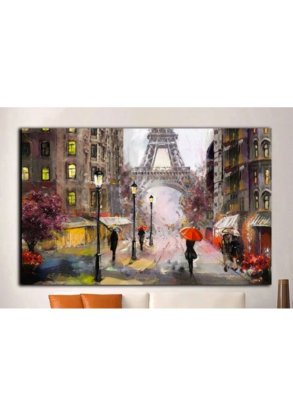 Eyfel Kulesi Kanvas Duvar Sanatı; Paris Manzarası; Fransa Yağlı Boya; Turistik Baskı fırsatları
