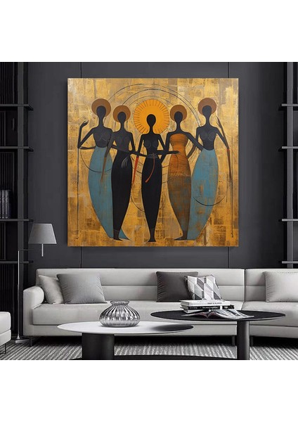 Afro-Amerikan Kültür Duvar Sanatı, Afrika Kültürü Duvar Dekoru, Yerel Kadın Kanvas Sanatı