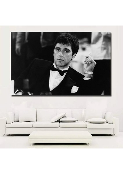 Film Sahnesi – Al Pacino Ünlü Portre Sanatı, Scarface Kanvas Tablo, Asılmaya Hazır Al Pacino Posteri