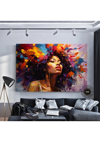 Afrika-Amerikan Sanatı Büyük Kanvas – Siyah Kadın Portresi; Soyut Afrika Kadın Baskısı; Renkli Soyut indirimleri