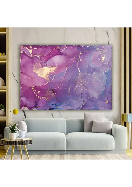 Pembe ve Altın Mermer Soyut Sanat – Oturma Odası Için Modern Kanvas Duvar Dekoru fiyatları