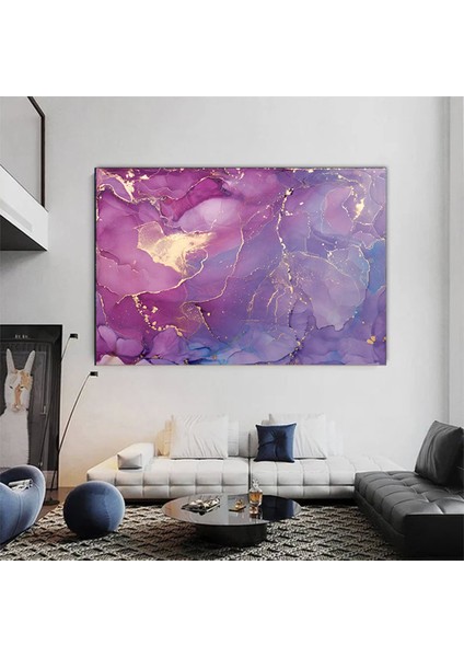 Pembe ve Altın Mermer Soyut Sanat – Oturma Odası Için Modern Kanvas Duvar Dekoru indirimleri