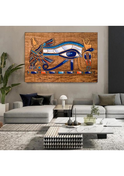 Ra’nın Gözü Kanvası Antik Mısır Duvar Sanatı, Horus’un Gözü Kanvası, Büyülü Tılsım Dekoru