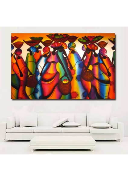 Afrikalı Kadın Renkli Soyut Poster / Kanvas Duvar Dekoru / Asılmaya Hazır indirimleri