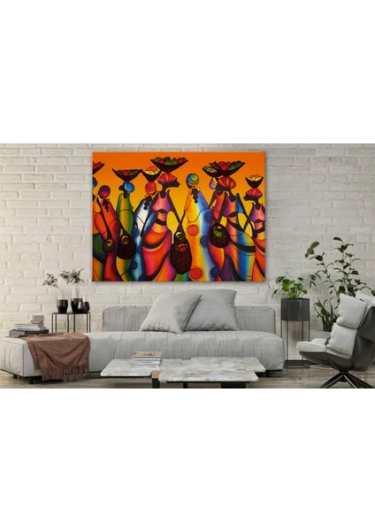 Afrikalı Kadın Renkli Soyut Poster / Kanvas Duvar Dekoru / Asılmaya Hazır