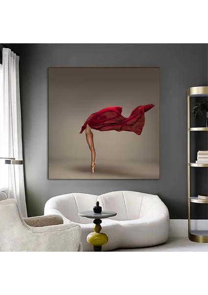Kırmızı Balerin Kanvas Tablo – Figüratif Dansçı Poster – Klasik Bale ve Modern Dans modelleri