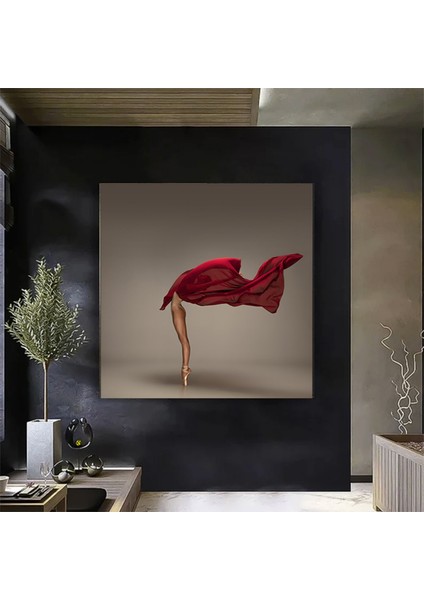 Kırmızı Balerin Kanvas Tablo – Figüratif Dansçı Poster – Klasik Bale ve Modern Dans fırsatları