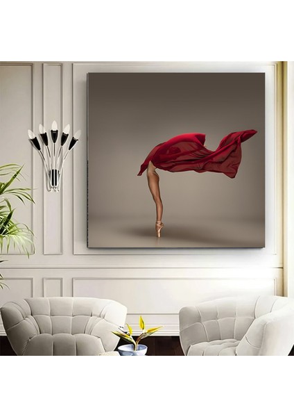 Kırmızı Balerin Kanvas Tablo – Figüratif Dansçı Poster – Klasik Bale ve Modern Dans indirimleri