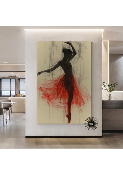 Modern Bale Kanvas Tablosu – Soyut Balerin Baskısı; Dans & Kadın; Ev Hediyesi indirimleri