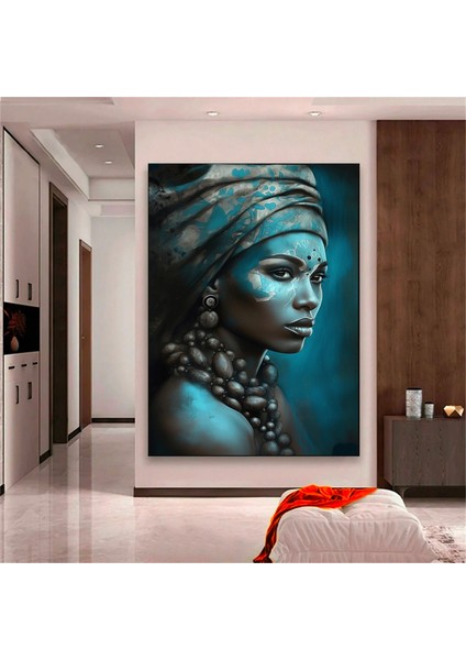 Modern Afrikalı Kadın Kanvas Tablosu; Oturma Odası Dekoru; Etnik Kadın Sanatı fiyatları