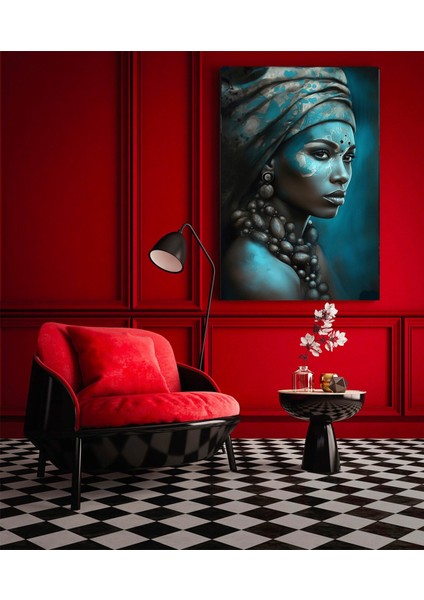 Modern Afrikalı Kadın Kanvas Tablosu; Oturma Odası Dekoru; Etnik Kadın Sanatı fırsatları