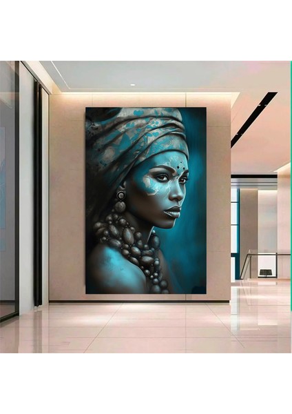 Modern Afrikalı Kadın Kanvas Tablosu; Oturma Odası Dekoru; Etnik Kadın Sanatı indirimleri