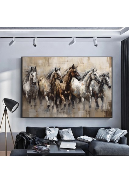 At Duvar Sanatı, Yağmurda Koşan Atlar, Yaratıcı Duvar Sanatı, Yaban Hayvanları Tablosu fiyatları