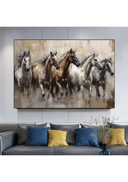 At Duvar Sanatı, Yağmurda Koşan Atlar, Yaratıcı Duvar Sanatı, Yaban Hayvanları Tablosu indirimleri