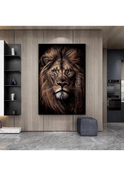 Soyut Graffiti Aslan Tablosu, Renkli Sokak Hayvan Sanatı, Modern Ev Dekoru indirimleri