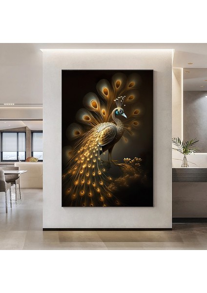 Modern Sanat Tavuskuşu – Lüks Dijital Baskı Sanatı; Tavuskuşu Kanvas Tablosu fiyatları