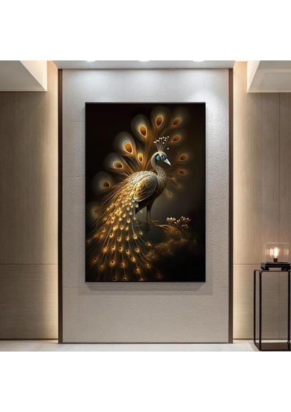 Modern Sanat Tavuskuşu – Lüks Dijital Baskı Sanatı; Tavuskuşu Kanvas Tablosu