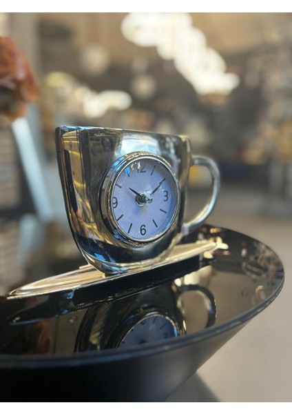 Masa Saati Evdema Vitale Metal Sılver Fincan Saat 5*24*13 cm AK.IV0297 fiyatları