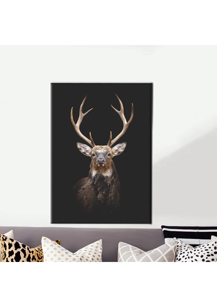 Geyik Fotoğrafçılığı, Trend Kanvas Tablo, Hayvan Duvar Dekoru, Çiftlik Evi Posteri
