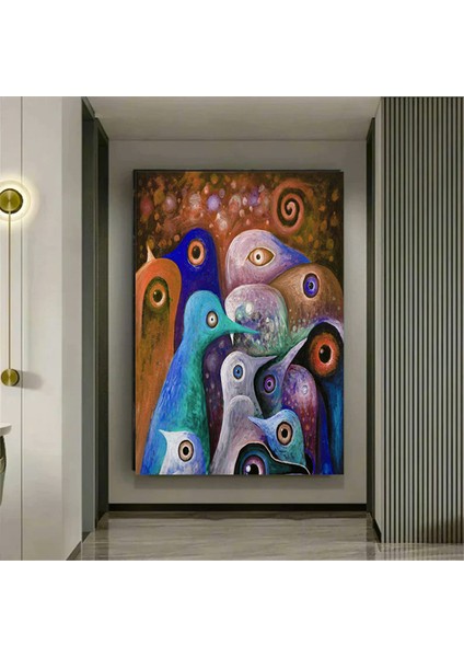 Soyut Çizgi Film Penguen Kanvas Baskıları; Yağlı Boya Baskı; Ev Duvar Sanatı modelleri