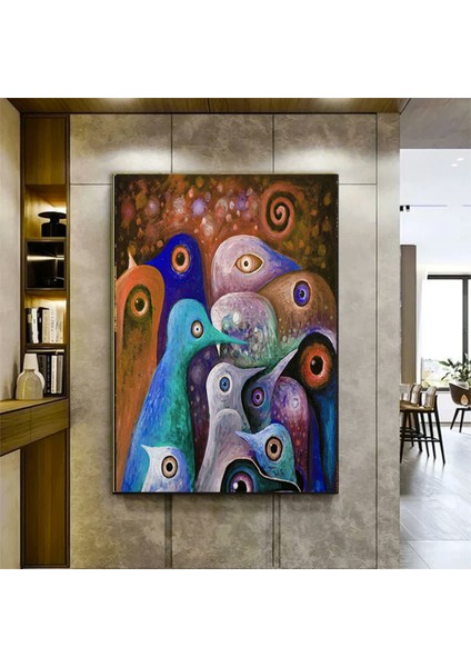 Soyut Çizgi Film Penguen Kanvas Baskıları; Yağlı Boya Baskı; Ev Duvar Sanatı fırsatları
