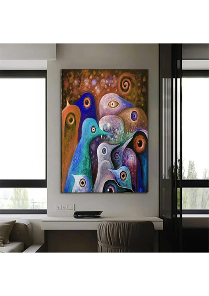 Soyut Çizgi Film Penguen Kanvas Baskıları; Yağlı Boya Baskı; Ev Duvar Sanatı indirimleri