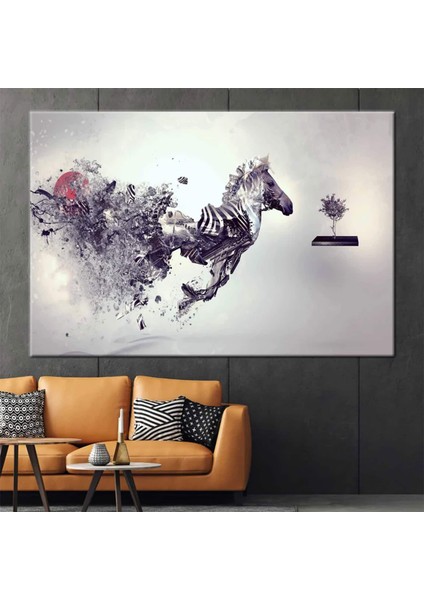 Soyut At Tablosu, Zebra ve At Kanvası, Sürrealist Hayvan Sanatı fiyatları