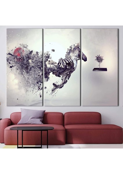 Soyut At Tablosu, Zebra ve At Kanvası, Sürrealist Hayvan Sanatı fırsatları